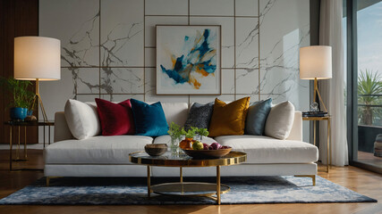 modern living room with sofa