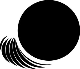 Circle black blend overlapping. Abstract geometric element design