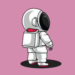 illustration unique astronaut cute pose