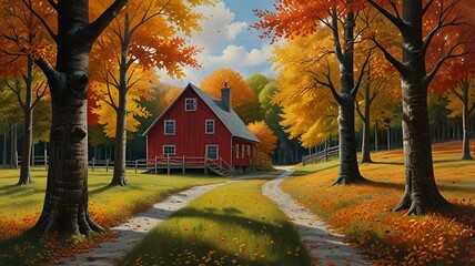 Fototapeta premium autumn in the village