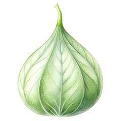 Naklejka premium A detailed. hand drawn illustration of a blunt leaf fig. showcasing its unique leaf structure and vibrant green color.