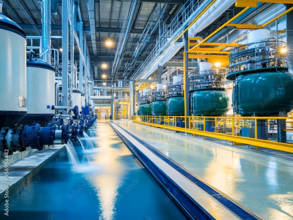 Aufkleber high tech facility with ai managed water systems ensuring efficient operations.