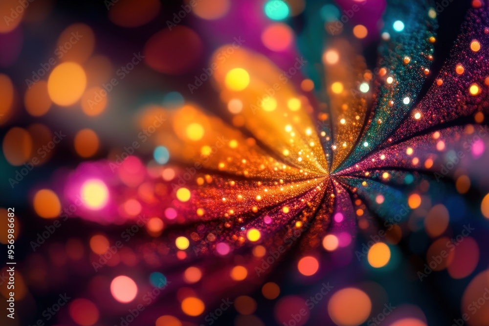 Poster a vibrant swirl of colorful lights creating a mesmerizing abstract pattern, perfect for backgrounds 