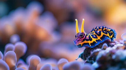 Vibrant Sea Slug on Coral Reef - Underwater Macro Photography