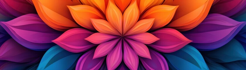 Obraz premium Vibrant floral pattern featuring bold colors and intricate designs, perfect for backgrounds and artistic projects.