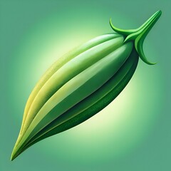 Obraz premium A stylized green pod illustration. perfect for nature. health. and organic themed projects.