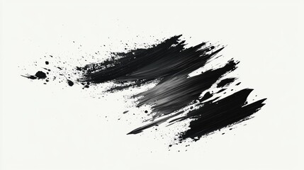 Naklejka premium Grunge brushstroke with textured splatter effect.