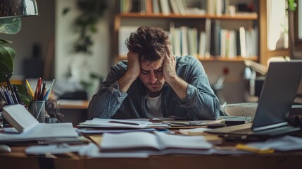 A scene of someone managing their workload, taking regular breaks to avoid burnout and maintain a healthy pace