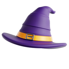 PNG 3D Witch Hat Icon Isolated on a White Background