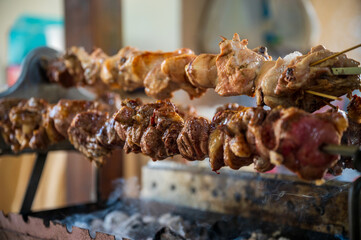 The Cyprus traditional spit-roasted (Souvla)