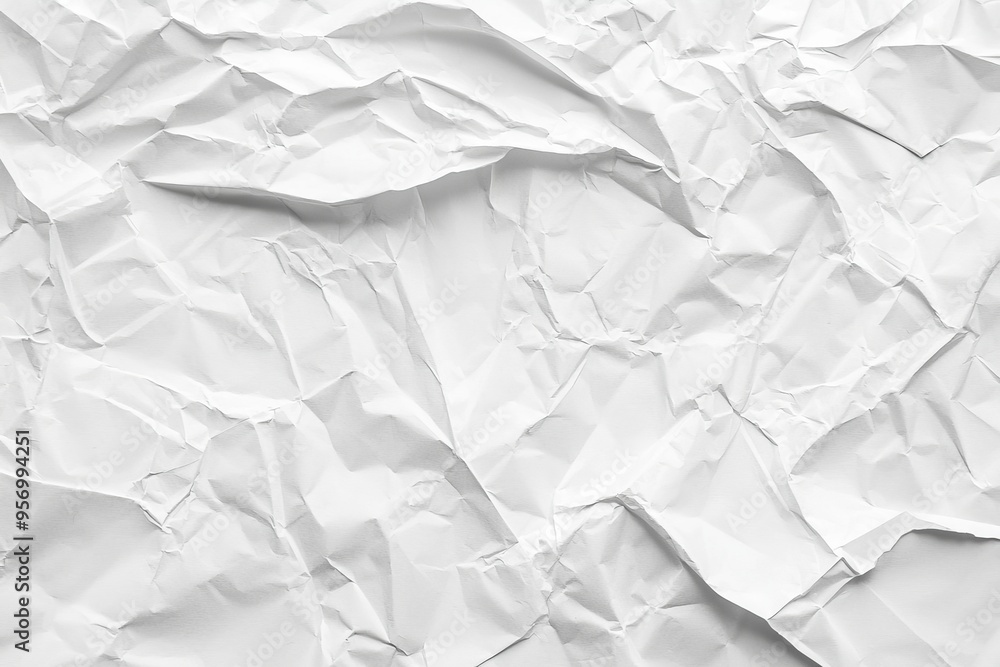 Poster an empty white poster texture with crumpled and creased paper