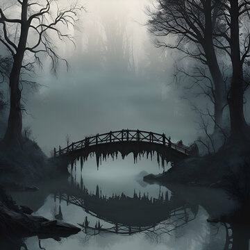 Evil dark swamp