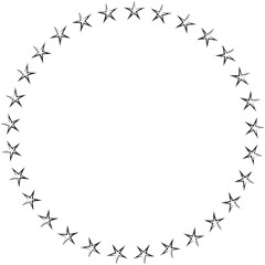 Hand drawn ink stars, icon, symbol, logo. Doodle sketchy brush style