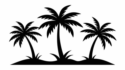 Fototapeta premium Minimalist Tropical Palm Tree Silhouette Design for Vector Art and Logo
