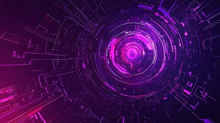 Fototapeta premium Abstract Purple and Pink Circular Glow Pattern