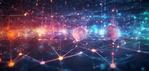 Obraz premium abstract background with glowing particles and lights
