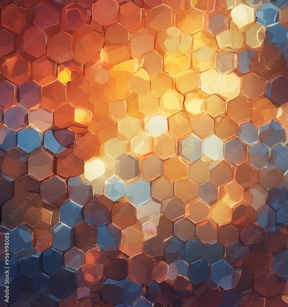 Aufkleber abstract geometric background with hexagons vector