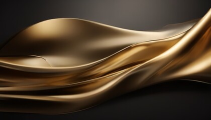 gold silk fabric on black background