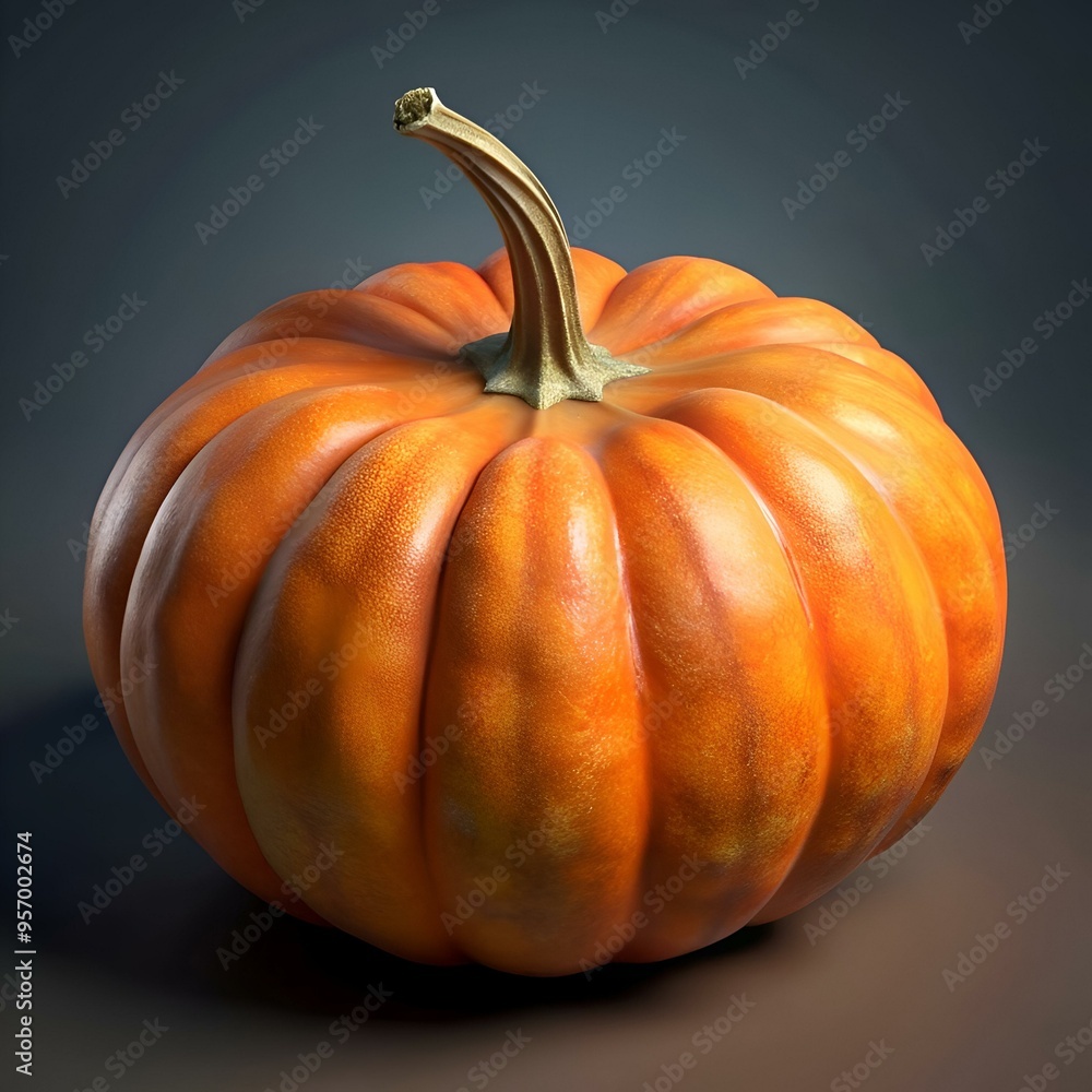 Poster a realistic 3d model of a pumpkin. perfect for adding a touch of fall to your designs.