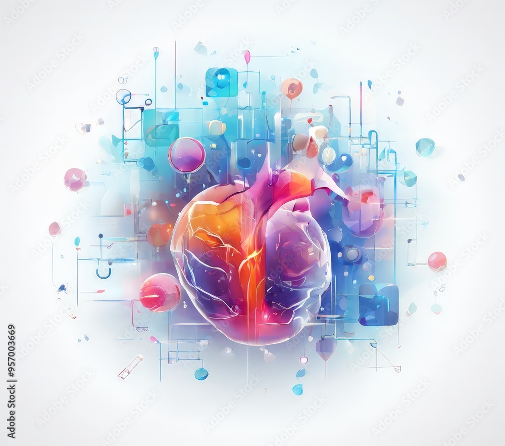 Poster abstract background with colorful shapes and lines