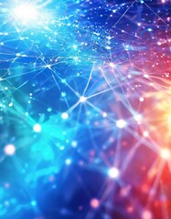 Obraz premium abstract background with glowing stars and lines