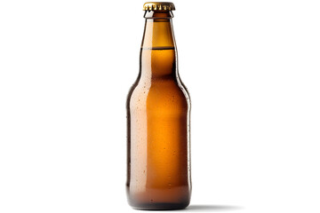 Beer bottle mock up, isolated on transparent background