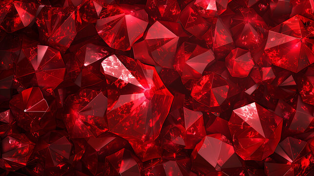 Abstract red glitter. ruby red background. Gemstones . generative ai