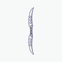 Ninja kunai knife vector illustration isolated on white background