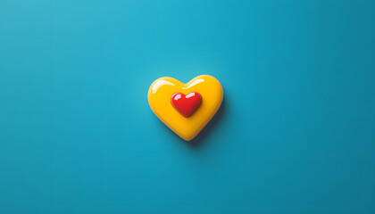 Obraz premium A single, small icon or symbol, such as a star or heart, centered on a solid background.