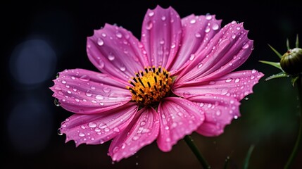 Pink Cosmos Flower with Water