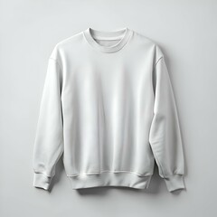 Fototapeta premium A simple. yet elegant white crew neck sweatshirt mockup. perfect for showcasing your designs or branding.