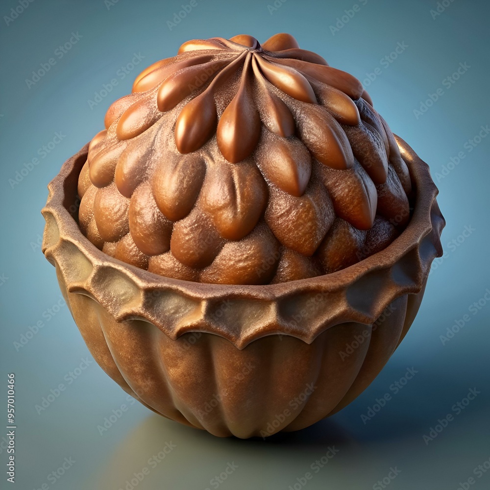 Poster abstract 3d render of a unique. textured orb with intricate details. perfect for design inspiration.