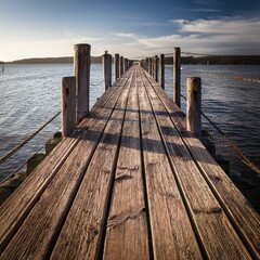 Weathered wooden pier