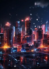 Obraz premium futuristic city at night