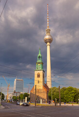 Evangelical Church of St. Mary at Alexanderplatz in Berlin.