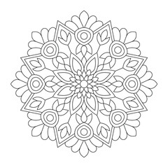 Simple Figure mandala for coloring book page. vector file