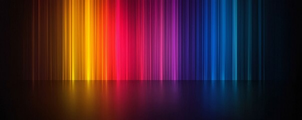 Fototapeta premium Prismatic Light Refraction: Rainbow Spectrum on Dark Background with Copy Space