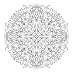 Beautiful mandala design for adults and kids coloring book. vector file