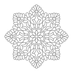 Coloring page for children and adults Mandala design. vector file