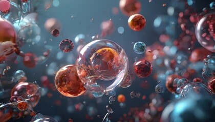 colorful bubbles floating in the air