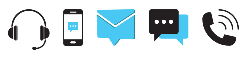 simple communication icon set vector illustration