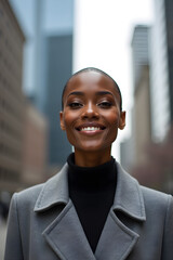Obraz premium Portrait of a black businesswoman in the city