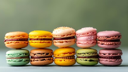 Obraz premium An assortment of colorful macarons