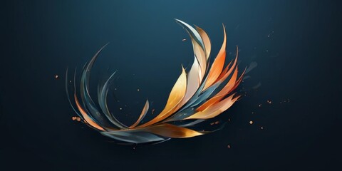 Obraz premium abstract colorful feathers on dark background