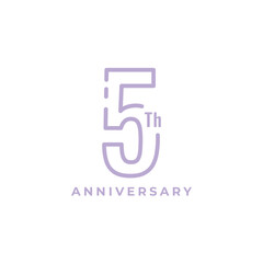 5 Th Anniversary Celebration Vector Template Design Illustration