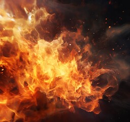 fire is burning in the air