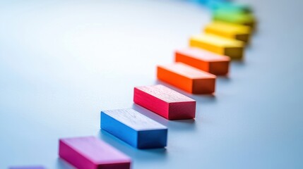 A zigzag timeline with key events marked along the path, using different colors for each milestone.