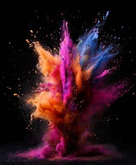 colorful explosion colored powder