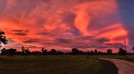 Reflection of the evening sun