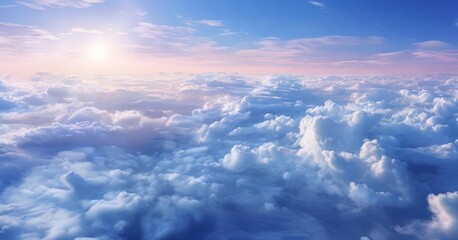 Fototapeta premium view sky with clouds and sun